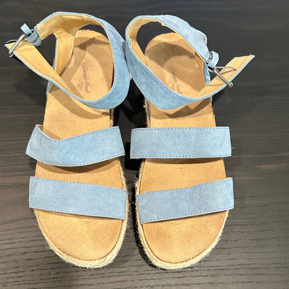 Universal Thread Light Blue Suede Espadrille Sandals